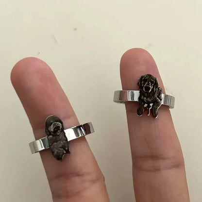 🐾Personlig fotogravyrring i rostfritt stål med öppen ring💍